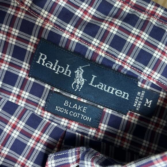 Ralph Lauren Men’s M Blake Button Down Shirt Red White Blue Preppy Casual EUC - Picture 5 of 6